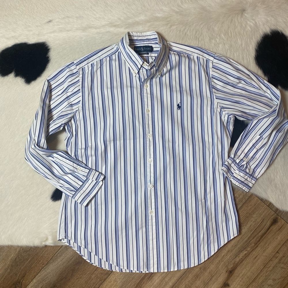 Ralph Lauren long-sleeve, button-down shirt, Classic Fit Striped Oxford Shirt